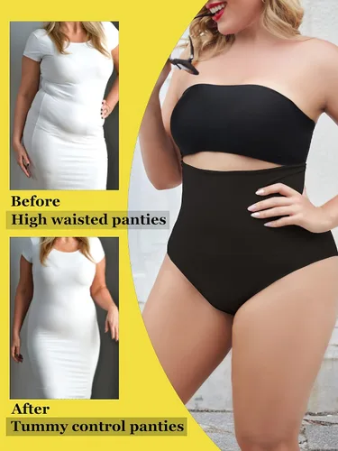 Vista 5 de FINETOO Paquete de 2 bragas moldeadoras para mujer con control de abdomen de cintura alta adelgazante control de estómago bragas plus