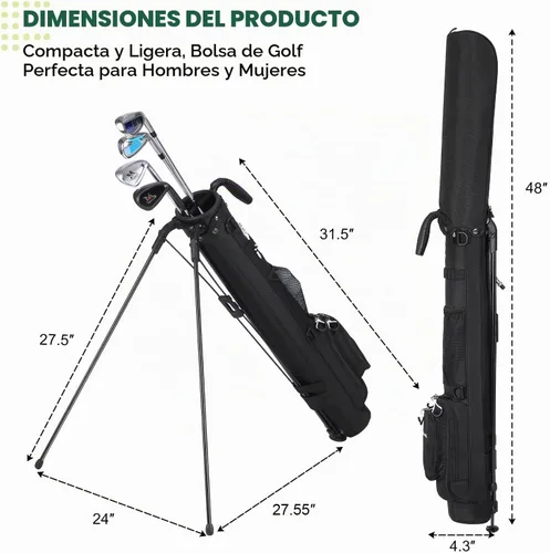 Vista 5 de MAZEL Bolsa de golf ligera para hombres – Bolsa de palos de golf fácil de transportar con correa para el hombro, Bolsa de soporte de golf Pitch n