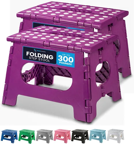 Vista 21 de Handy Laundry Taburete plegable de paso - Taburete plegable lo suficientemente resistente para apoyar a adultos y lo suficientemente seguro