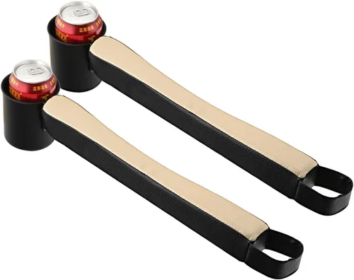 Vista 7 de Tumecos Almohadilla de relleno para asiento de automóvil, de piel sintética, organizador de bolsillo lateral con un portavasos para teléfono