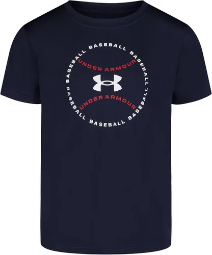 Vista 12 de Under Armour Camiseta de manga corta con gráfico de béisbol para niño Áspero atómico