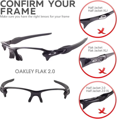 Vista 5 de Walleva - Lentes de repuesto para gafas de sol Oakley Flak 2.0, varias opciones disponibles