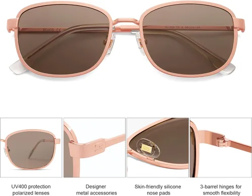 Vista 4 de SOJOS Retro Rectangle Polarized Sunglasses Women Men Vintage 90s Style Rectangular Frame Womens Mens Sun Glasses SJ1225