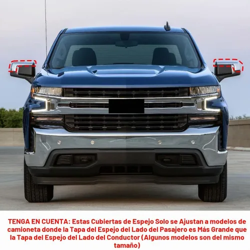 Vista 5 de sportuli Tapa Espejo Negro Reemplazo para 2019-2025 Accesorios de Chevy Silverado / GMC Sierra 1500 (Negro)