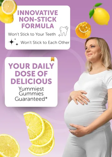 Vista 3 de Lunakai Vitaminas prenatales 17 en 1 fabricadas en Estados Unidos para mujeres con hierro y ácido fólico, deliciosas gomitas prenatales diarias