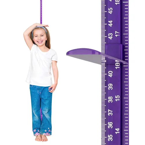 Vista 8 de Medición de altura para pared, barra de medición de altura para niños y adultos, barra de tabla de crecimiento extraíble 3D, regla de empalme Azul