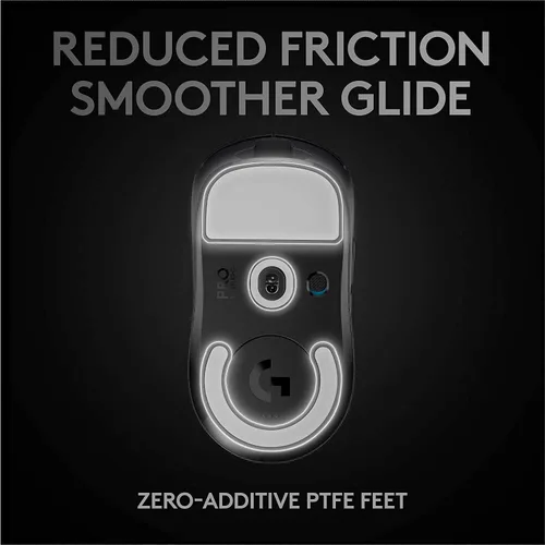 Vista 6 de Logitech G PRO X Superlight - Mouse inalámbrico para juegos, ultraligero, sensor Hero 25K, 25,600 DPI, 5 botones programables, batería de larga