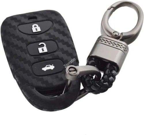 Vista 3 de Funda de silicona de carbono para Hyundai Elantra Genesis Coupe Sonata y Kia Forte Optima Rondo Spectra 4 botones