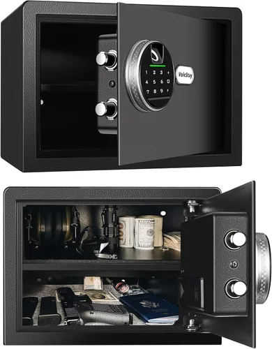 Vista 8 de Caja de seguridad biométrica para el hogar, caja de seguridad para pistola de huellas dactilares, caja de dinero para joyas, pistola de dinero