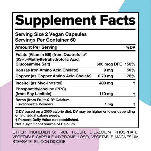 Vista 5 de COMPLEMENT ForHer Multivitamínico con inositol para mujer, suplemento de equilibrio hormonal para mujeres, crecimiento del cabello y apoyo
