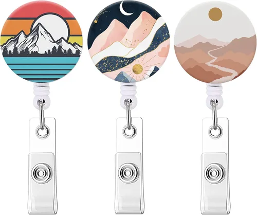 Vista 57 de Carrete retráctil para credenciales de enfermera, lindo nombre, carretes decorativos para tarjetas de identificación con clip en soportes