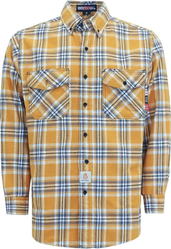 Vista 13 de BOCOMAL Camisas con capucha FR, camisas de franela a cuadros, con botones, resistentes al fuego, camisas de franela resistentes a la llama, chaqueta