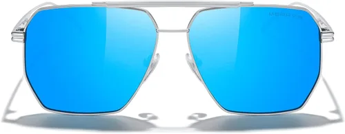 Vista 3 de MERRY'S Lentes de sol cuadrados polarizados de gran tamaño para mujeres y hombres, estilo vintage, retro, UV400, lentes de sol clásicos grandes