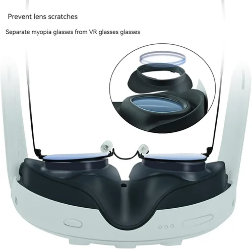 Vista 5 de Miopía Gafas Espaciador Anillos Marcos para Meta Quest 3 VR Auricular Lente Resistente A Los Arañazos Protector Miopía Gafas Parachoques