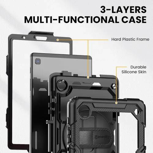 Vista 8 de Timecity Funda para Samsung Galaxy Tab A7 Lite 2021 de 8.7 pulgadas SM-T220/T225/T227 con protector de pantalla, resistente funda protectora