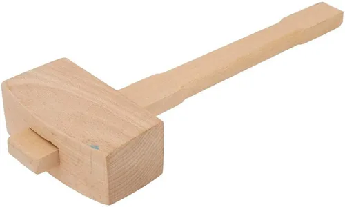 Vista 8 de Mazo de madera de haya de 13.8", martillo de hielo manual, Mazo de tallado de carpintería maciza, Herramienta de mano para carpintería