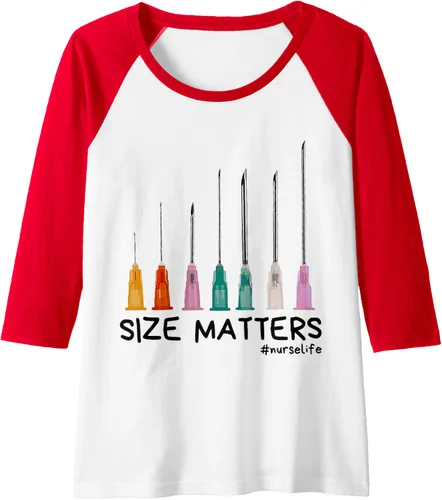 Vista 15 de Needle Size Matters Camiseta de béisbol raglán divertida de enfermería CNA Nurse Life, Negro