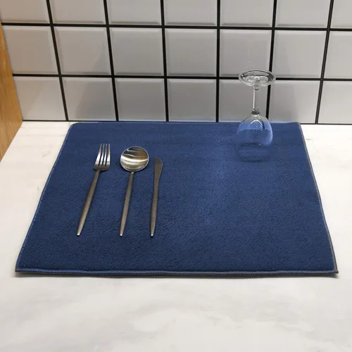 Vista 9 de LUCKISS Tapete de microfibra reversible para secar platos, paquete de 2 almohadillas de secado súper absorbentes, tapete escurridor de platos