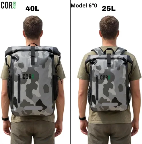 Vista 5 de COR Surf Mochila Impermeable de Bolsa Seca con Funda Acolchada para Portátil de 25L y 40L Paquete Enrollable de Servicio Pesado, Camuflaje, 25 L