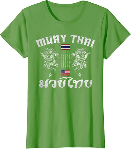 Vista 4 de Camiseta de equipo de entrenamiento de boxeo Muay Thai con bandera estadounidense de Tailandia, Negro, S