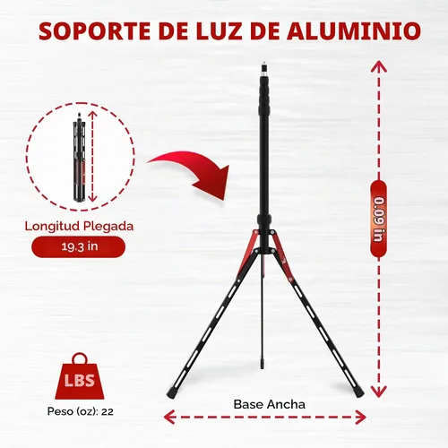 Vista 2 de REFLEX CAMERA Soporte de luz de viaje de aluminio de 7 pies 3 a 88 pulgadas, ligero, compacto y portátil con tornillo de 3/8 de pulgada y 1/4