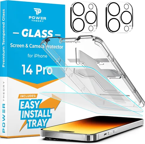 Vista 11 de Power Theory Protector de pantalla diseñado para iPhone 14 Plus con protectores de lente de cámara y kit de fácil instalación