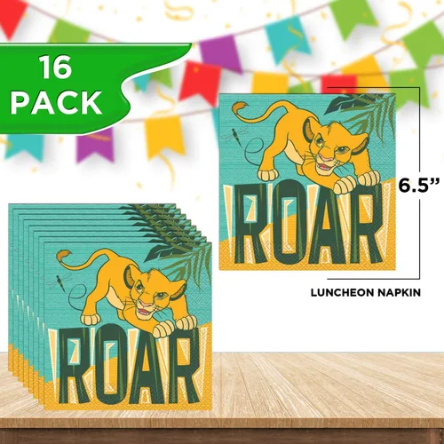 Vista 2 de Unique Paquete de vajilla Lion King con licencia oficial de Unique Napkins & Plates