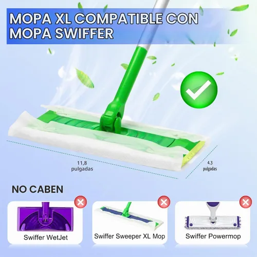 Vista 2 de Juego de 60 paños 2 en 1 para trapeador seco y húmedo para trapeador