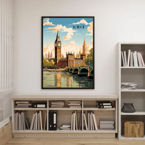 Vista 7 de Turnip Designs 8X10 sin marco Londres Reino Unido Retro City Paisaje Urbano Arte Impresión Póster Ilustración Decoración del Hogar RC002