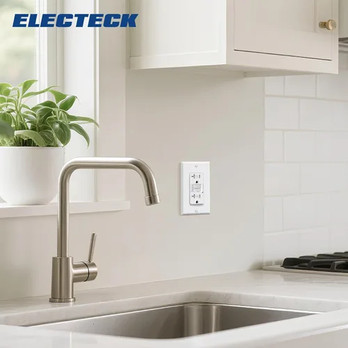 Vista 7 de ELECTECK - Paquete de 10 salidas GFCI de 20 amperios, resistente a manipulaciones (TR), receptáculos GFI de autocomprobación con indicador LED