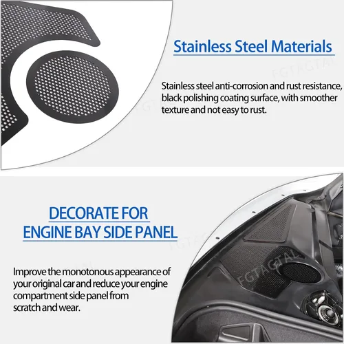 Vista 3 de Cubierta del panel lateral del motor compatible con Chevrolet Corvette C8 2020-2026, cubiertas traseras del motor, accesorios de decoración