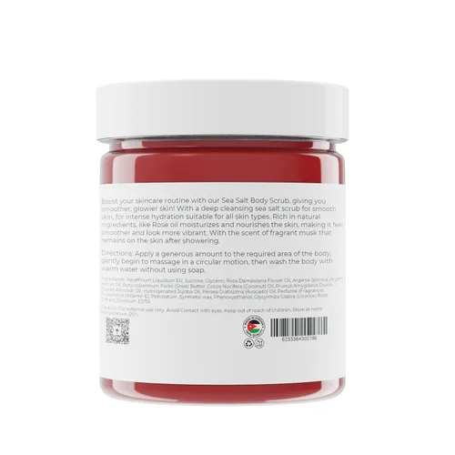Vista 2 de Amira Beauty Exfoliante corporal con sal del mar muerto, exfoliante de ducha espumoso con aceites esenciales orgánicos, exfolia e hidrata la piel, 7
