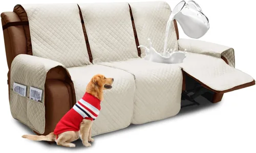Vista 60 de XINEAGE Funda para Sillón Reclinable Resistente al Agua, Fundas Antideslizantes para Silla Reclinable con Bolsillos, Fundas Acolchadas Gruesas