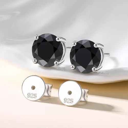 Vista 7 de Moissanite Stud Earrings Screw Back 3-10mm 0.2ct-8.0ct 18K White Yellow Rose Gold Plated S925 Sterling Silver Round Cut D Color VVS1 Lab Created
