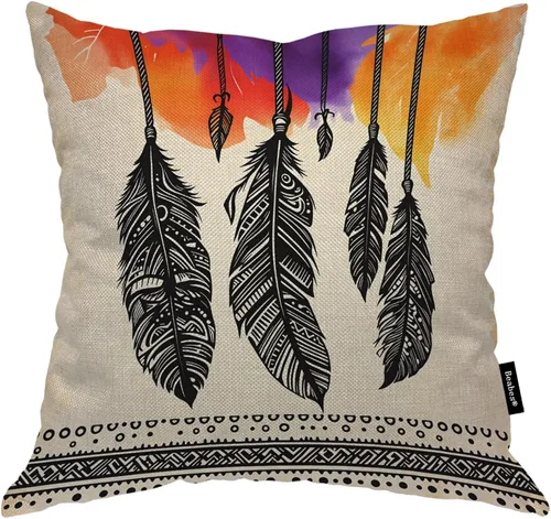 Vista 17 de Fundas de almohada de pintura artística, líneas abstractas amarillas y grises, fundas de almohada suaves, funda de cojín para sala de estar, cama