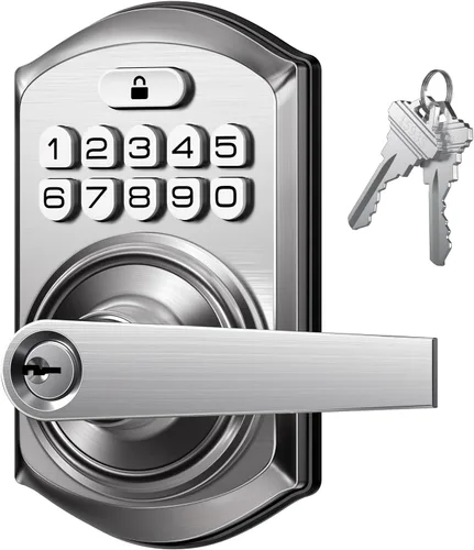 Vista 10 de TEEHO TE004 Cerradura de puerta con teclado de entrada sin llave con asa, cerradura electrónica digital inteligente para puerta