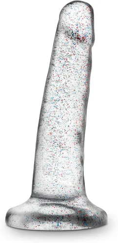 Vista 7 de Blush Naturally Yours - Consolador realista con purpurina de 5.5 pulgadas, compatible con ventosa y arnés, TPE suave, pene realista y flexible