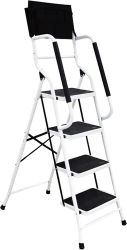 Vista 12 de Wiberwi 3 Step Ladder Folding Step Stool for Adults with Top Handrail 330 Lbs Capacity, Lightweight & Portable Step 3 Stool Ladders with Wide Pedal