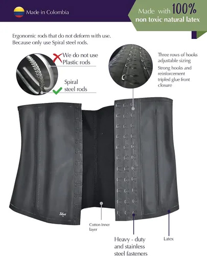 Vista 5 de Siluet Colombian Waist Trainer for Women F20NF21 100% Natural Latex Underbust Waist Corsets Waist Cincher