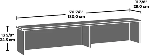 Vista 3 de OfficeWorks by Sauder Affirm estación de recepción, largo: 70.87'' x ancho: 70.87'' x H: 13.58'', Hudson Elm