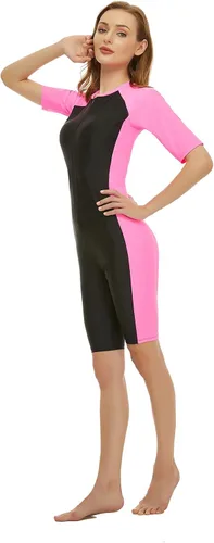 Vista 7 de Traje de baño de una pieza para mujer, traje de surf de manga corta, protección solar