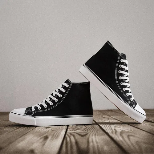 Vista 7 de ZGR Tenis de lona para hombre, con cordones, clásicos, casuales, para caminar