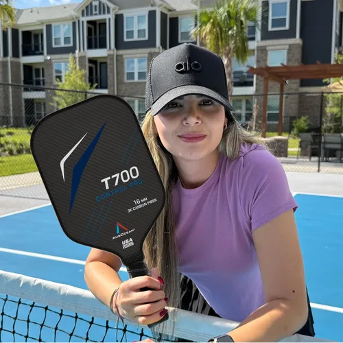 Vista 3 de Pala de Pickleball, Palas de Pickleball - Superficie de Fibra de Carbono Cruda 3K con Gran Rugosidad y Giro, Raqueta de Pickleball T700