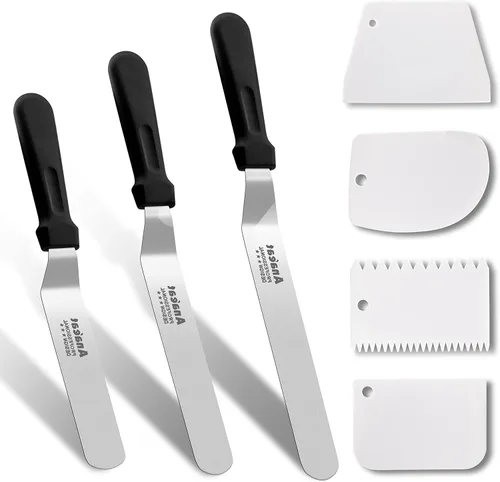 Vista 12 de Anaeat Espátula de glaseado, espátula profesional para tartas angulada y desplazada con hoja de acero inoxidable de 10 pulgadas - Cuchillo de Hoja