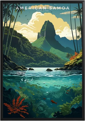 Vista 67 de Póster del Parque Nacional Acadia, arte abstracto de la pared, arte de pared de paisaje natural retro, impresiones artísticas de pared para oficina