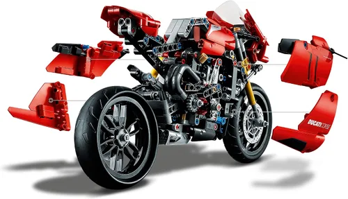 Vista 3 de LEGO 42107 Technic Ducati Panigale V4 R - Kit de construcción de modelos coleccionables con caja de cambios y suspensión de trabajo, idea de regalo