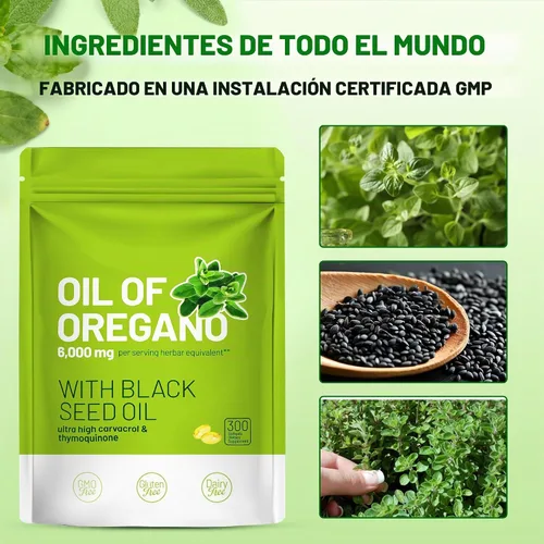 Vista 7 de Aceite de Orégano y Aceite de Semilla Negra Softgels 300