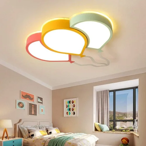 Vista 2 de Lámpara de araña LED moderna, lámpara de techo, lámpara de techo LED de globo de color creativo y moderno, lámpara de decoración de hotel, moderna