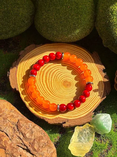 Vista 4 de Pulsera de riqueza Feng Shui, pulsera de prosperidad y buena suerte para mujeres y hombres, pulsera elástica con cuentas de 0.315 in, gradiente