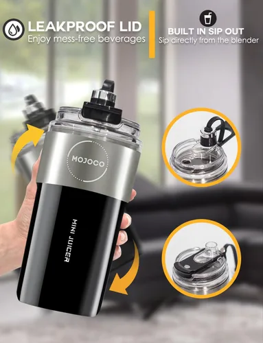 Vista 10 de MOJOCO Licuadora personal para batidos – Licuadora aislada al vacío para frutas y verduras – Licuadoras portátiles recargables con hoja de acero